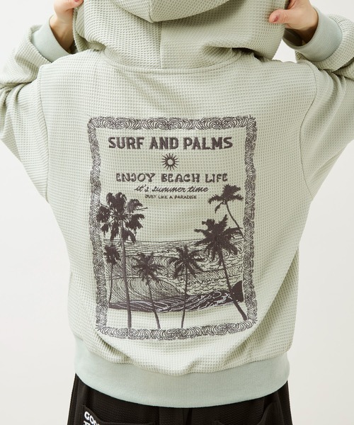 Kahiko(カヒコ)の「【Kahiko】SURF&Palms キカウアジップアップパーカー(パーカー・レディース・チャコール/カーキ/ホワイト・FREE)」の5枚目の写真