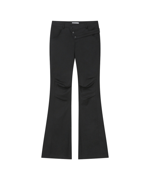 Miseki SEOUL(ミセキソウル)の「Diagonal strap bootcut pants BLACK(その他パンツ・レディース・その他・1/2/3)」の2枚目の写真