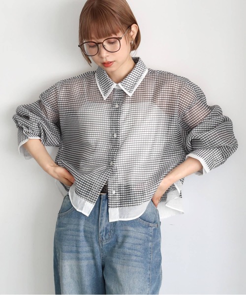 tiptop(ティップトップ)の「シアーレイヤードシャツ(シャツ/ブラウス・レディース・ホワイト系その他2/ブルー系その他2/ホワイト系その他/ブルー系その他・LONG/SHORT)」の5枚目の写真