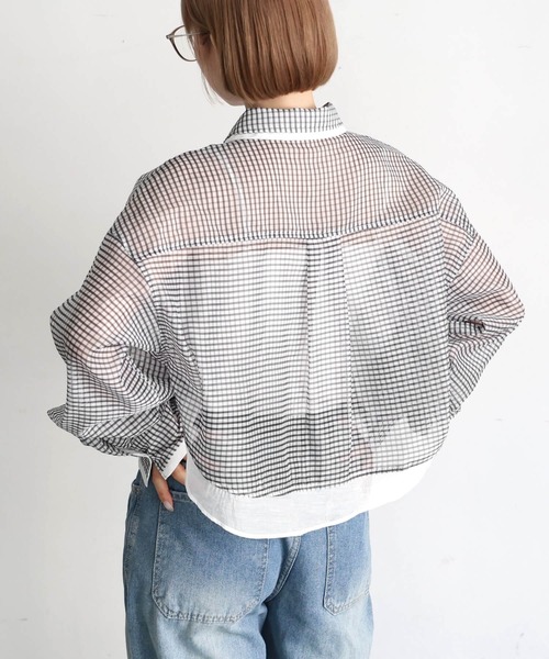 tiptop(ティップトップ)の「シアーレイヤードシャツ(シャツ/ブラウス・レディース・ホワイト系その他2/ブルー系その他2/ホワイト系その他/ブルー系その他・LONG/SHORT)」の11枚目の写真