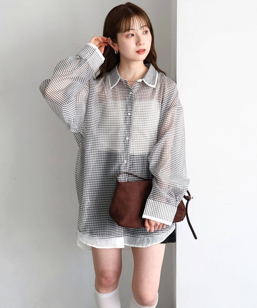 tiptop(ティップトップ)の「シアーレイヤードシャツ(シャツ/ブラウス・レディース・ホワイト系その他2/ブルー系その他2/ホワイト系その他/ブルー系その他・LONG/SHORT)」の13枚目の写真