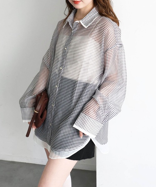 tiptop(ティップトップ)の「シアーレイヤードシャツ(シャツ/ブラウス・レディース・ホワイト系その他2/ブルー系その他2/ホワイト系その他/ブルー系その他・LONG/SHORT)」の14枚目の写真