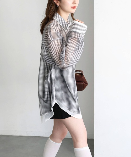 tiptop(ティップトップ)の「シアーレイヤードシャツ(シャツ/ブラウス・レディース・ホワイト系その他2/ブルー系その他2/ホワイト系その他/ブルー系その他・LONG/SHORT)」の18枚目の写真