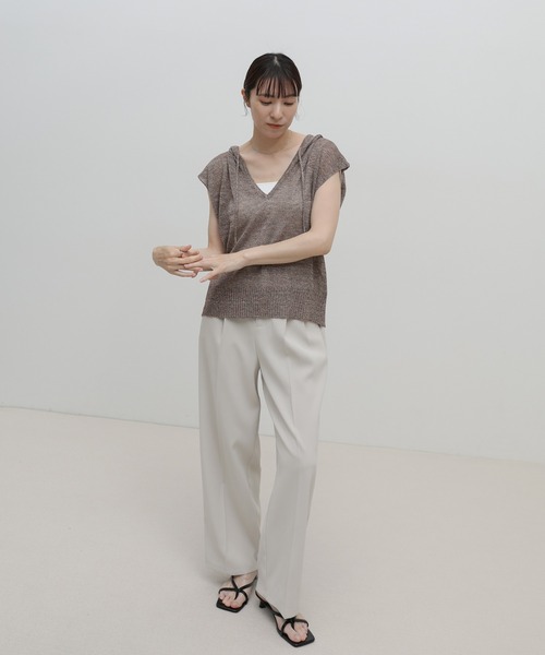 select MOCA（セレクトモカ）の「フードデザインノースリーブサマーニット（ニット/セーター・レディース・チャコールグレー/ブラウン/アイボリー・FREE）」の22枚目の写真