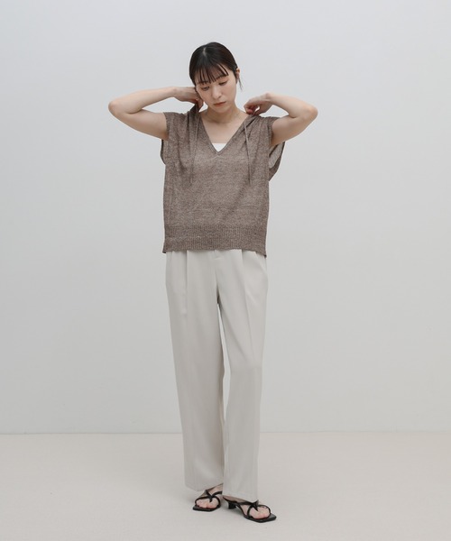 select MOCA（セレクトモカ）の「フードデザインノースリーブサマーニット（ニット/セーター・レディース・チャコールグレー/ブラウン/アイボリー・FREE）」の17枚目の写真