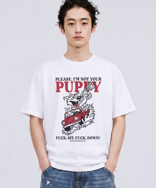 QT8 GARMENTS(キューティーエイトガーメント)の「LB Bad Puppy Washed Tee (Ivory)(Tシャツ/カットソー・メンズ・その他・SMALL/MEDIUM/LARGE/X-LARGE)」の1枚目の写真