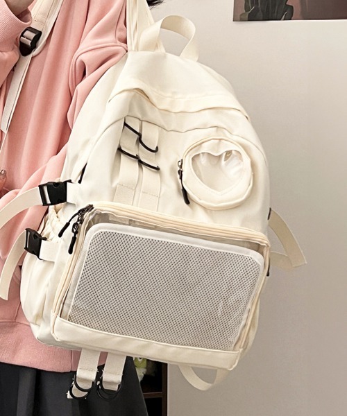 Miniministore(ミニミニストア)の「痛バッグ リュック A4 大容量 推し活(バックパック/リュック・レディース・ピンク/ブラック/アイボリー/ライトブルー・FREE)」の5枚目の写真