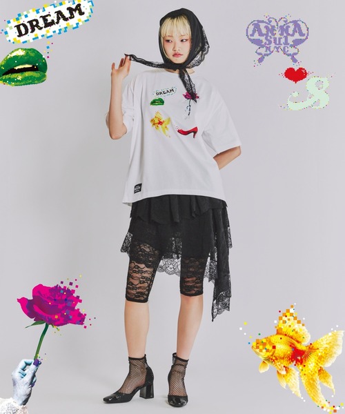 anna sui nyc(アナ スイ エヌ ワイ シー)の「SHIRACO プリントTシャツ(Tシャツ/カットソー・レディース・ホワイト/ブラック/ピンク・FREE)」の1枚目の写真