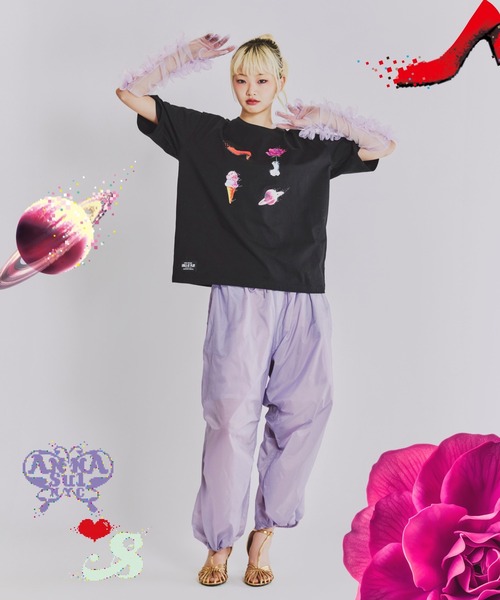 anna sui nyc(アナ スイ エヌ ワイ シー)の「SHIRACO プリントTシャツ(Tシャツ/カットソー・レディース・ホワイト/ブラック/ピンク・FREE)」の2枚目の写真
