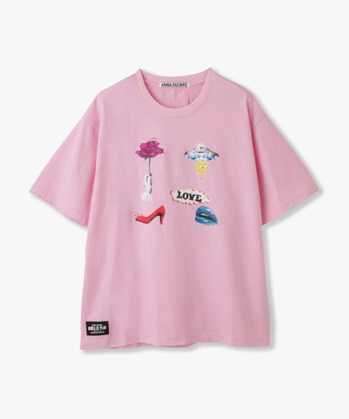 anna sui nyc(アナ スイ エヌ ワイ シー)の「SHIRACO プリントTシャツ(Tシャツ/カットソー・レディース・ホワイト/ブラック/ピンク・FREE)」の5枚目の写真