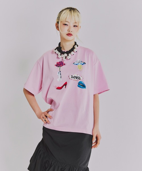 anna sui nyc(アナ スイ エヌ ワイ シー)の「SHIRACO プリントTシャツ(Tシャツ/カットソー・レディース・ホワイト/ブラック/ピンク・FREE)」の16枚目の写真
