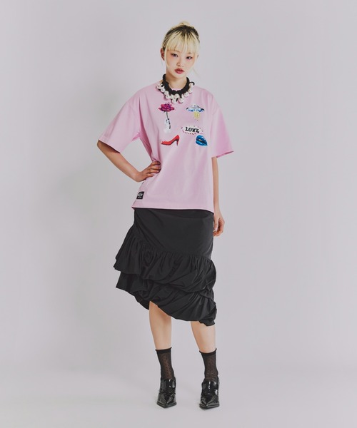 anna sui nyc(アナ スイ エヌ ワイ シー)の「SHIRACO プリントTシャツ(Tシャツ/カットソー・レディース・ホワイト/ブラック/ピンク・FREE)」の13枚目の写真