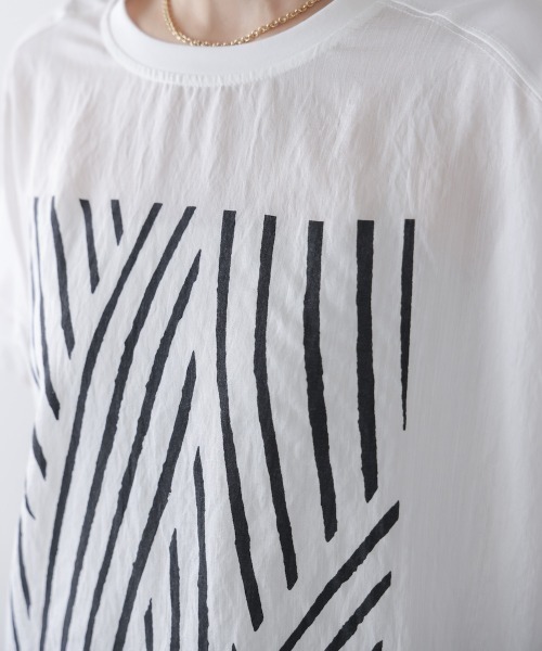 Bou Jeloud（ブージュルード）の「モノトーンゼブララインＴシャツ（Tシャツ/カットソー・レディース・カーキ/ブラック/ホワイト・FREE）」の12枚目の写真