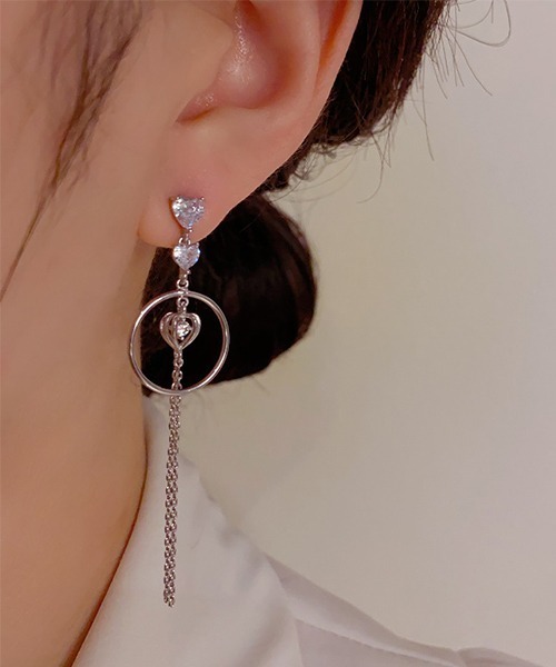 ARCHIVER(アーカイバ)の「【Bz】サークルモチーフドロップペアピアス/両耳用/レディース(T3)(ピアス(両耳用)・レディース・シルバー・FREE)」の1枚目の写真