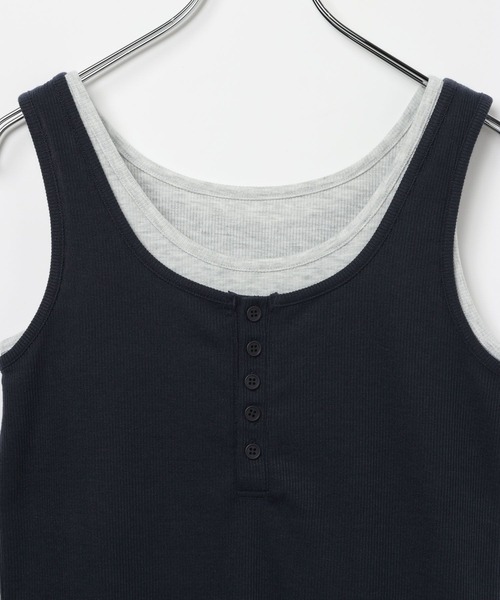 PBLIM（ページボーイリム）の「《UNISEX》ヘンリーレイヤードタンク / ２枚セット（タンクトップ・レディース・ネイビー系/ブラウン系/グレー系・FREE）」の14枚目の写真