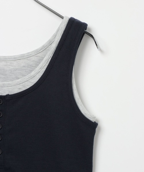 PBLIM（ページボーイリム）の「《UNISEX》ヘンリーレイヤードタンク / ２枚セット（タンクトップ・レディース・ネイビー系/ブラウン系/グレー系・FREE）」の13枚目の写真