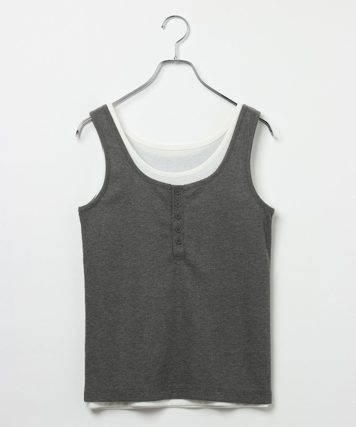 PBLIM（ページボーイリム）の「《UNISEX》ヘンリーレイヤードタンク / ２枚セット（タンクトップ・レディース・ネイビー系/ブラウン系/グレー系・FREE）」の8枚目の写真