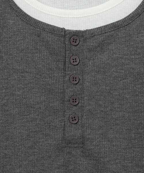 PBLIM（ページボーイリム）の「《UNISEX》ヘンリーレイヤードタンク / ２枚セット（タンクトップ・レディース・ネイビー系/ブラウン系/グレー系・FREE）」の7枚目の写真