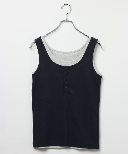 PBLIM（ページボーイリム）の「《UNISEX》ヘンリーレイヤードタンク / ２枚セット（タンクトップ・レディース・ネイビー系/ブラウン系/グレー系・FREE）」の16枚目の写真