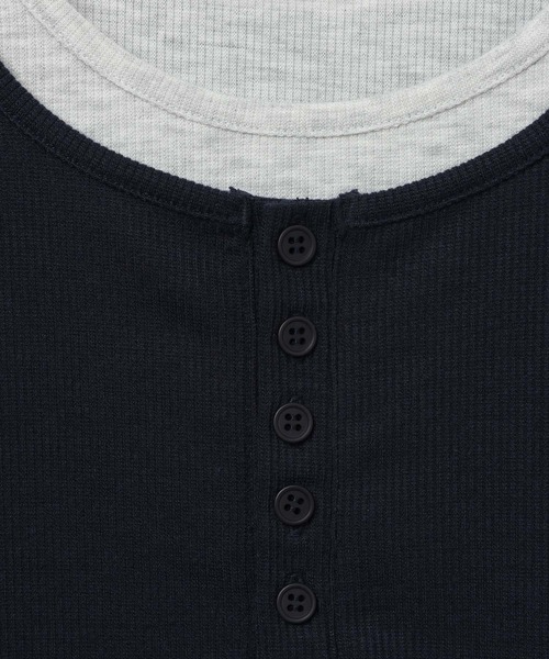 PBLIM（ページボーイリム）の「《UNISEX》ヘンリーレイヤードタンク / ２枚セット（タンクトップ・レディース・ネイビー系/ブラウン系/グレー系・FREE）」の4枚目の写真
