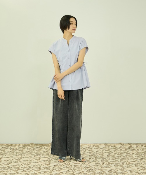 VICKY(ビッキー)の「UVカット接触冷感 4WAYフレンチスリーブ(シャツ/ブラウス・レディース・ブルー/オフホワイト/ブラック/ブラウン・M)」の14枚目の写真