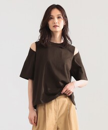 Demi-Luxe BEAMS | ショルダー スリット Tシャツ(Tシャツ/カットソー)