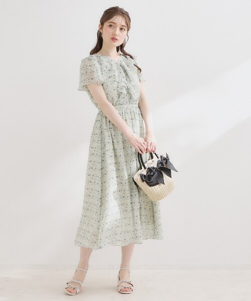 セール】【洗える】花柄 フリル ワンピース（ワンピース）｜couture