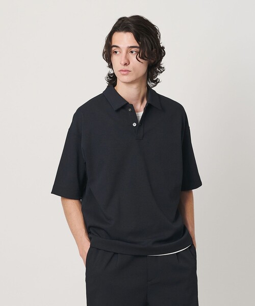 BEAUTY&YOUTH UNITED ARROWS(ビューティーアンドユースユナイテッドアローズ)の「Air Dobby ワイドテーパード ポロシャツ ヨコストレッチ 吸水速乾 ウォッシャブル(ポロシャツ・メンズ・ライトグレー/ブラック/ダークブラウン・L/M/S/XL)」の4枚目の写真