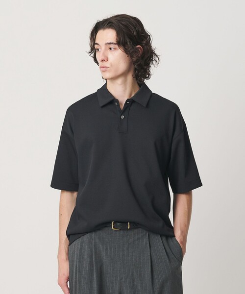 BEAUTY&YOUTH UNITED ARROWS(ビューティーアンドユースユナイテッドアローズ)の「Air Dobby ワイドテーパード ポロシャツ ヨコストレッチ 吸水速乾 ウォッシャブル(ポロシャツ・メンズ・ライトグレー/ブラック/ダークブラウン・L/M/S/XL)」の6枚目の写真