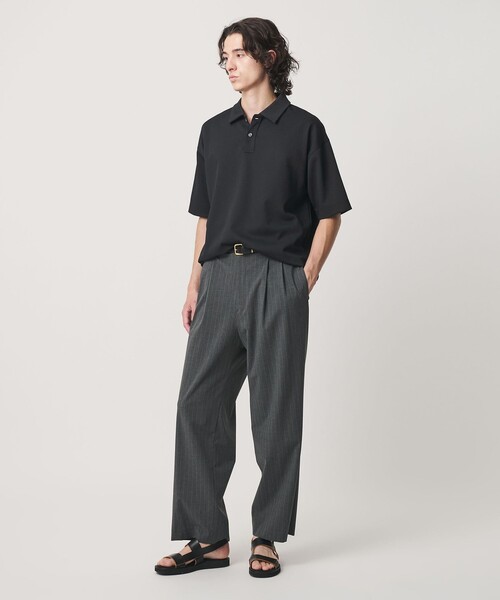 BEAUTY&YOUTH UNITED ARROWS(ビューティーアンドユースユナイテッドアローズ)の「Air Dobby ワイドテーパード ポロシャツ ヨコストレッチ 吸水速乾 ウォッシャブル(ポロシャツ・メンズ・ライトグレー/ブラック/ダークブラウン・L/M/S/XL)」の7枚目の写真