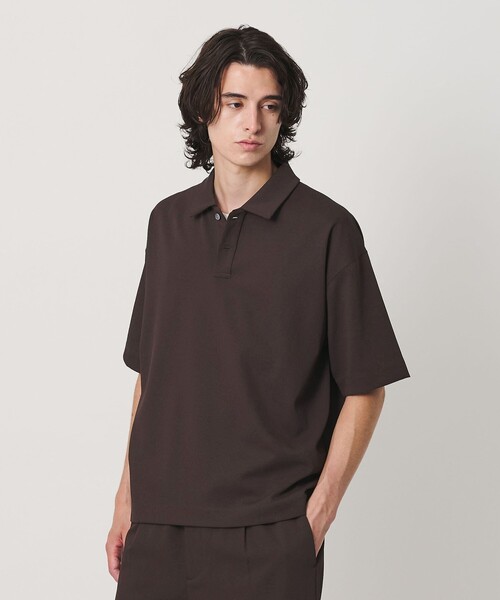 BEAUTY&YOUTH UNITED ARROWS(ビューティーアンドユースユナイテッドアローズ)の「Air Dobby ワイドテーパード ポロシャツ ヨコストレッチ 吸水速乾 ウォッシャブル(ポロシャツ・メンズ・ライトグレー/ブラック/ダークブラウン・L/M/S/XL)」の8枚目の写真