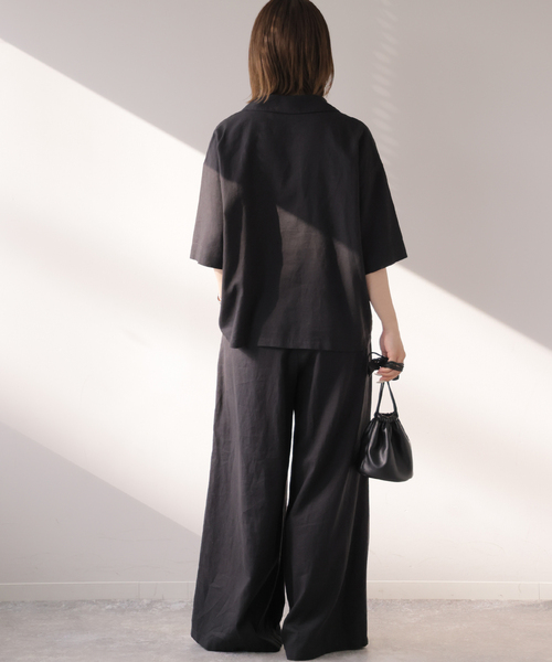 JOURNAL STANDARD relume(ジャーナルスタンダード レリューム)の「ラミーレーヨンオープンカラーシャツ(シャツ/ブラウス・レディース・ブラック/ブラウン・FREE)」の5枚目の写真