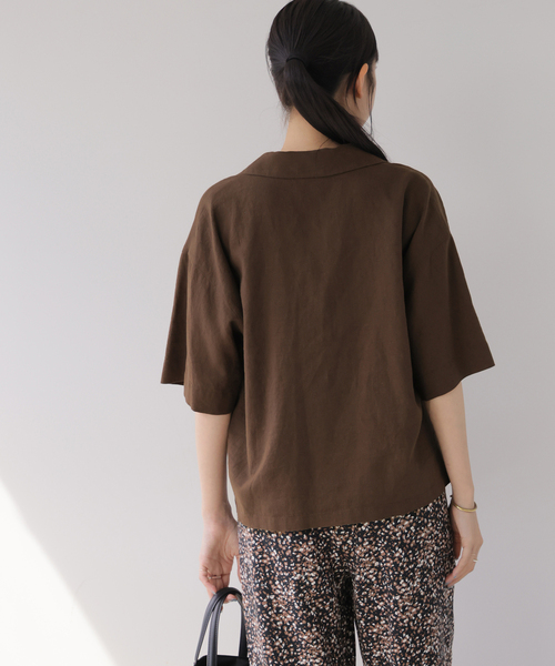 JOURNAL STANDARD relume(ジャーナルスタンダード レリューム)の「ラミーレーヨンオープンカラーシャツ(シャツ/ブラウス・レディース・ブラック/ブラウン・FREE)」の15枚目の写真