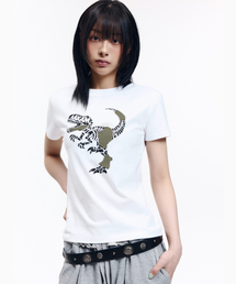 Dino Patch Half Top (White)
