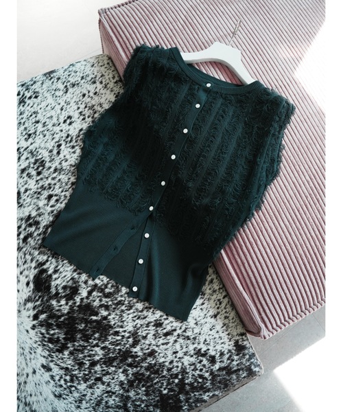 Katrin TOKYO(カトリーントーキョー)の「2way fringe summer knit(ニット/セーター・レディース・ヘザーグレー/モスグリーン/レッド・FREE/XS)」の21枚目の写真