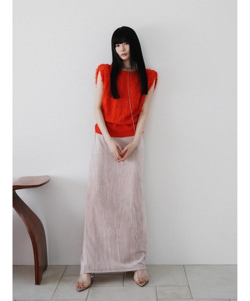 Katrin TOKYO(カトリーントーキョー)の「2way fringe summer knit(ニット/セーター・レディース・ヘザーグレー/モスグリーン/レッド・FREE/XS)」の4枚目の写真