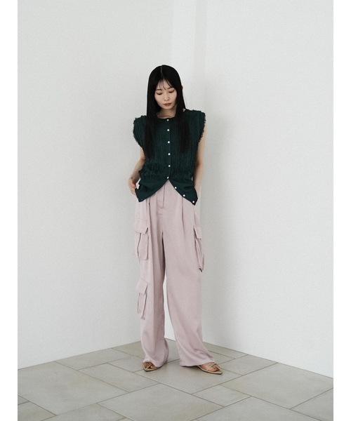 Katrin TOKYO(カトリーントーキョー)の「2way fringe summer knit(ニット/セーター・レディース・ヘザーグレー/モスグリーン/レッド・FREE/XS)」の19枚目の写真
