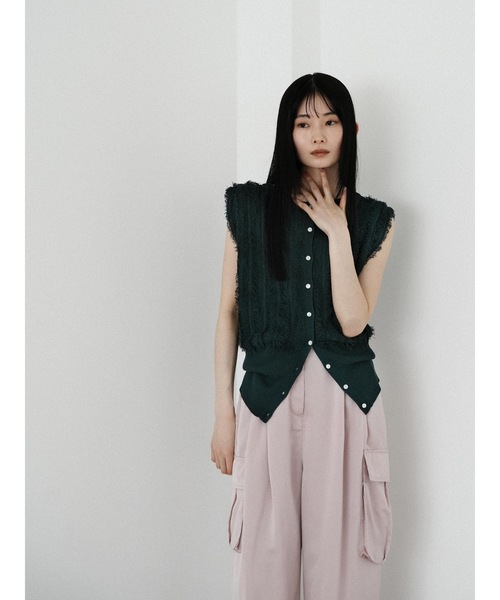 Katrin TOKYO(カトリーントーキョー)の「2way fringe summer knit(ニット/セーター・レディース・ヘザーグレー/モスグリーン/レッド・FREE/XS)」の17枚目の写真