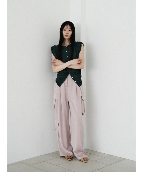 Katrin TOKYO(カトリーントーキョー)の「2way fringe summer knit(ニット/セーター・レディース・ヘザーグレー/モスグリーン/レッド・FREE/XS)」の16枚目の写真
