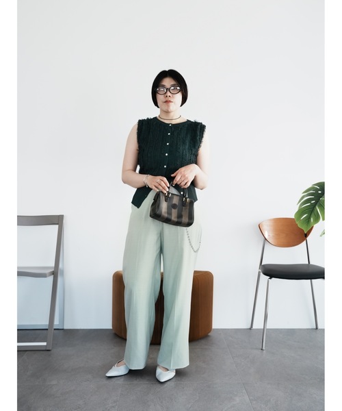 Katrin TOKYO(カトリーントーキョー)の「2way fringe summer knit(ニット/セーター・レディース・ヘザーグレー/モスグリーン/レッド・FREE/XS)」の9枚目の写真