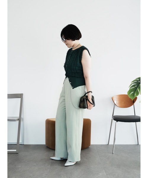 Katrin TOKYO(カトリーントーキョー)の「2way fringe summer knit(ニット/セーター・レディース・ヘザーグレー/モスグリーン/レッド・FREE/XS)」の8枚目の写真