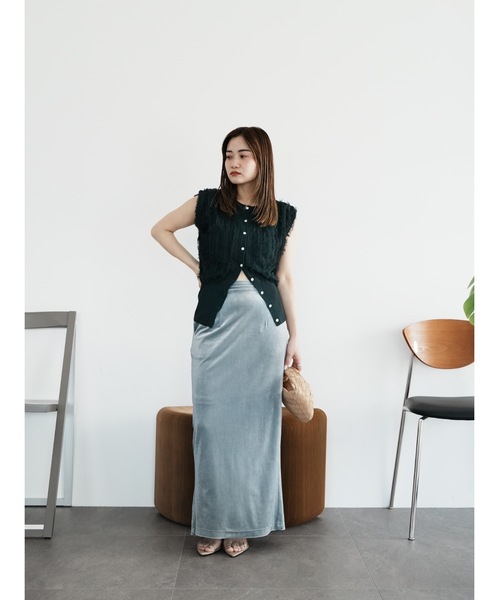 Katrin TOKYO(カトリーントーキョー)の「2way fringe summer knit(ニット/セーター・レディース・ヘザーグレー/モスグリーン/レッド・FREE/XS)」の7枚目の写真