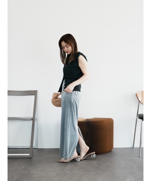 Katrin TOKYO(カトリーントーキョー)の「2way fringe summer knit(ニット/セーター・レディース・ヘザーグレー/モスグリーン/レッド・FREE/XS)」の6枚目の写真