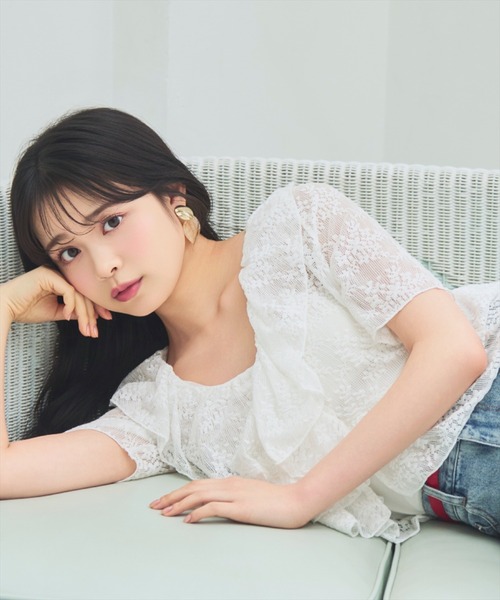WILLSELECTION（ウィルセレクション）の「レースラッフルフリルトップス（Tシャツ/カットソー・レディース・ブラック/ライトベージュ/オフホワイト・FREE）」の16枚目の写真