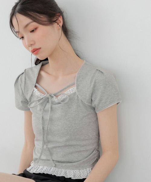 Heather（ヘザー）の「布帛ドッキングカットTEE　1042468（Tシャツ/カットソー・レディース・グレー/ホワイト系その他/ブラック・FREE）」の17枚目の写真