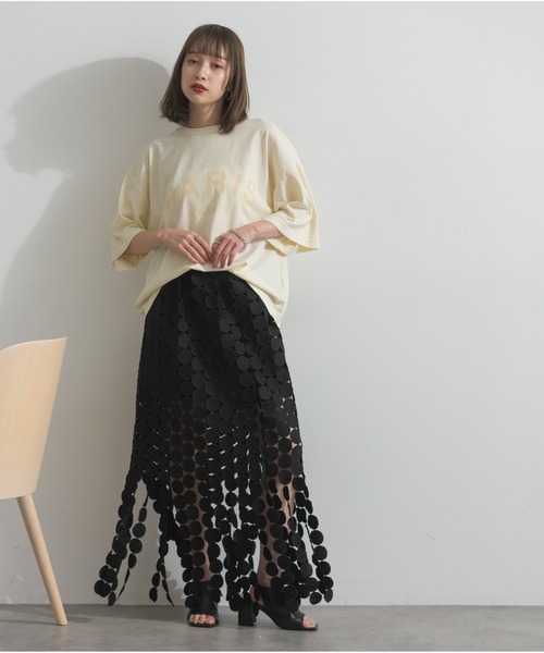 OandI（オーアンドアイ）の「ピグメントロゴプリントＴシャツ（Tシャツ/カットソー・レディース・ブラウン/チャコール/アイボリー・M）」の4枚目の写真