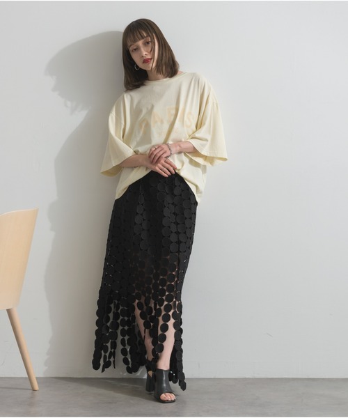 OandI（オーアンドアイ）の「ピグメントロゴプリントＴシャツ（Tシャツ/カットソー・レディース・ブラウン/チャコール/アイボリー・M）」の6枚目の写真