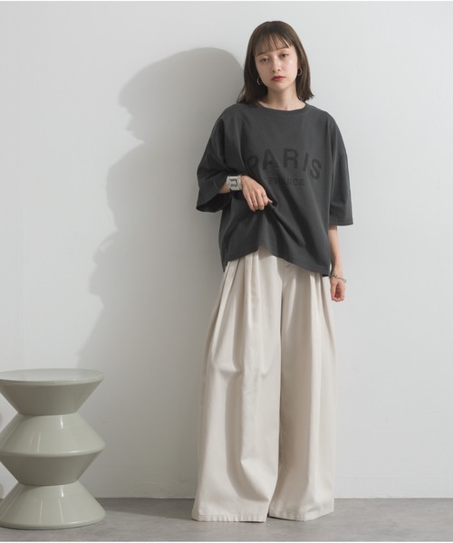 OandI（オーアンドアイ）の「ピグメントロゴプリントＴシャツ（Tシャツ/カットソー・レディース・ブラウン/チャコール/アイボリー・M）」の10枚目の写真