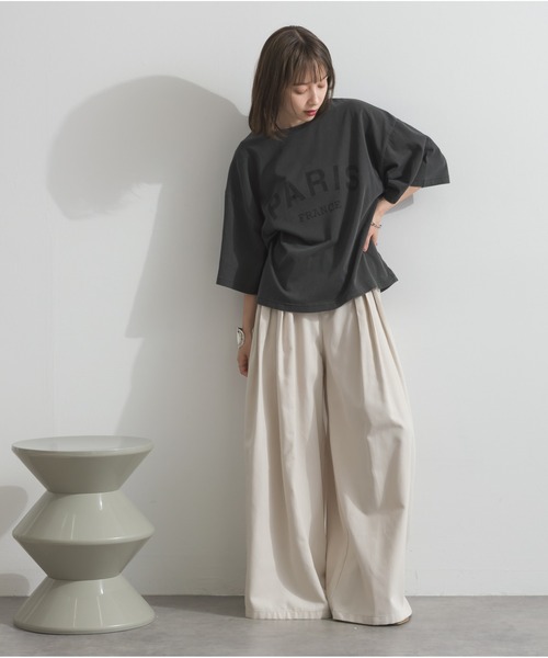 OandI（オーアンドアイ）の「ピグメントロゴプリントＴシャツ（Tシャツ/カットソー・レディース・ブラウン/チャコール/アイボリー・M）」の11枚目の写真
