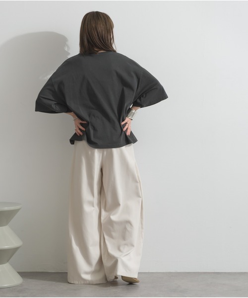 OandI（オーアンドアイ）の「ピグメントロゴプリントＴシャツ（Tシャツ/カットソー・レディース・ブラウン/チャコール/アイボリー・M）」の13枚目の写真